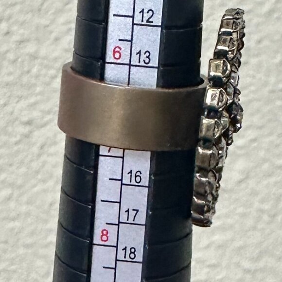 Vintage Earrings & Ring Set Pink Blush Stone Crystal & Enamel Size 7 - Picture 11 of 11